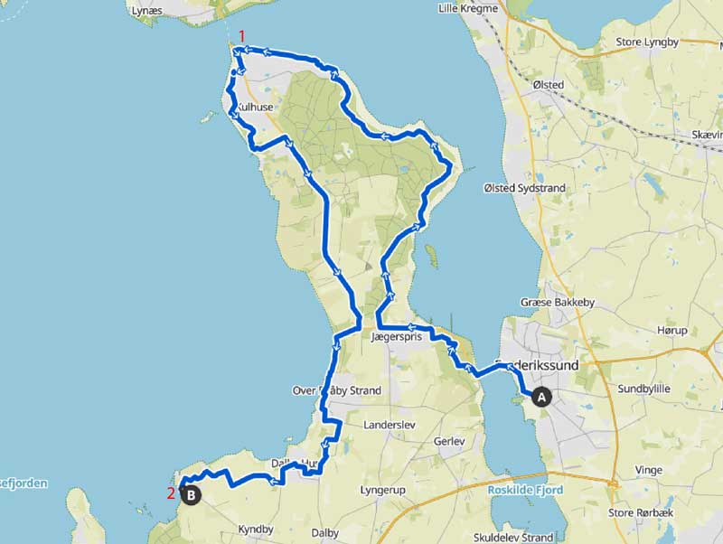 Overnatningsmuligheder langs Fjordstiens etape 5 mellem Frederikssund og Kyndby Huse