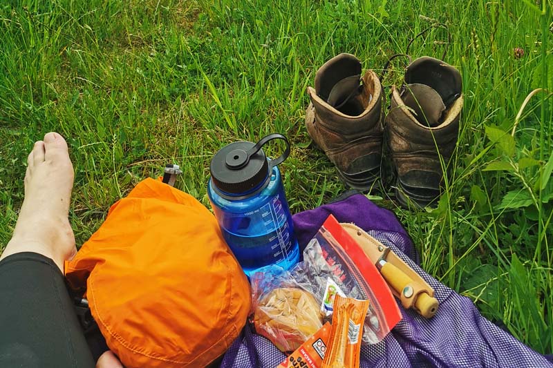 Frokostpause i græsset